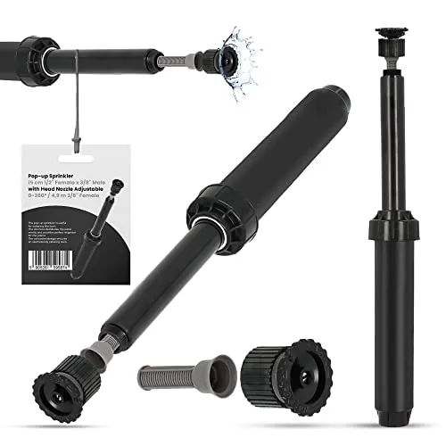 Versenkregner Rasensprenger 15cm Verstellbare Sprinklerdüse 360° 4,9m Universelle Professionelle Bewässerung für Rasenflächen Garten Pflanzbeete Sprinkleranlage Automatischer Sprinklersatz