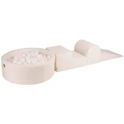 MeowBaby Bällebad, Weiß, Weiß Hochglanz, Textil, 45x30x230 cm, Spielzeug, Kinderspielzeug, Bällebad