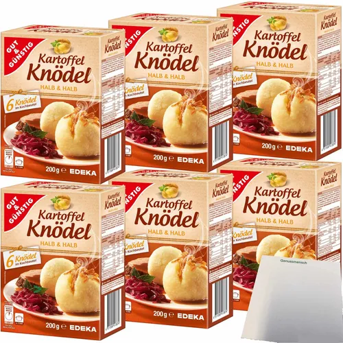 Gut&Günstig Kartoffelknödel Halb & Halb 36 Knödel 6x200g Packung usy Block