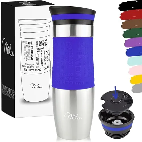 Milu Thermobecher Kaffee to go 370ml, 450ml Isolierbecher Kaffeebecher