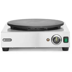 Hendi Crepes-Maker 212028, 3000 Watt, silber - Crêpes-Maker mit 40 cm Antihaftbeschichtung für einfache Zubereitung von Crêpes, Pfannkuchen und mehr. Leistungsstark mit 3000 Watt und stufenlosem Thermostat für perfekte Ergebnisse.