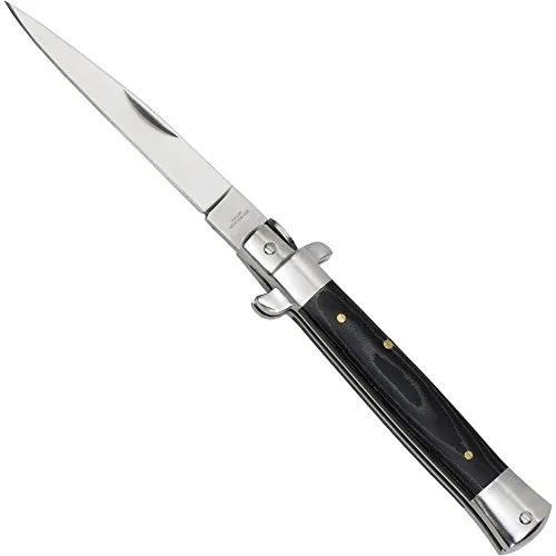 Haller Unisex – Erwachsene Taschenmesser Small Stiletto Micarta 420 rsf, schwarz, one Size