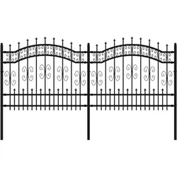 Produktbild vidaXL Gartenzaun mit Speerspitzen Schwarz 140 cm Stahl