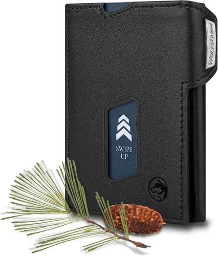 Wolfstrøm Geldbörse Slim Wallet 'Ludvig' - Handgefertigte Mini Geldbörse aus Echtleder - Geldbörsen: Das Wolfstrøm Slim Wallet 'Ludvig' überzeugt durch sein schlankes Design, 7 Kartenfächer und ein praktisches Münzfach. Ideal für minimalistische Menschen, bietet es gleichzeitig Sicherheit mit integriertem RFID-Blocker.