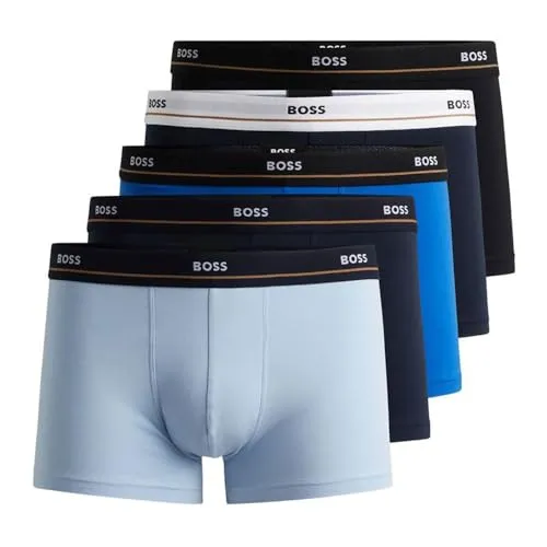 BOSS Trunk 5P Essential - Bunte Herrenunterhosen mit elastischem Bund - Herrenunterhosen im praktischen 5er Pack, aus elastischem Jersey für optimalen Tragekomfort und perfekte Passform. Ideal für den modernen Mann.