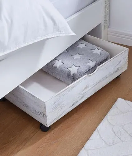 Dekoleidenschaft Bettschublade Shabby in weiß von Dekoleidenschaft