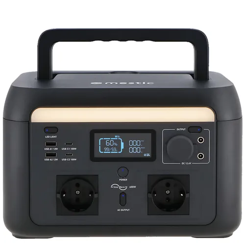 MESTIC Tragbare Powerstation MPS-600 Camping Solar Generator LiFePO4 600W 512Wh