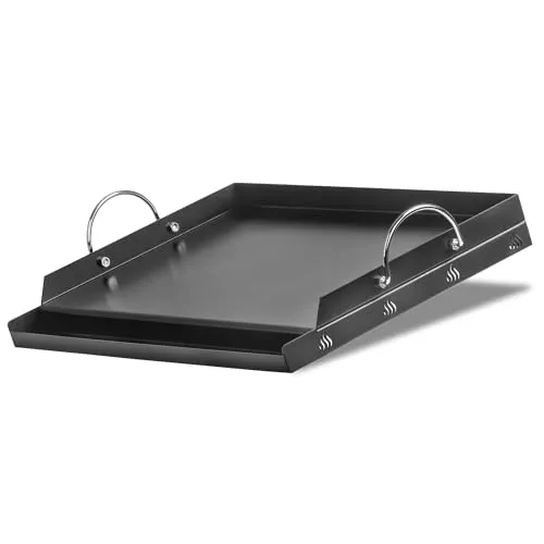 BBQ-Toro Stahl Keramik Grillplatte 63 x 41 cm | Vielseitige Grillplatte für Holzkohle und Gas