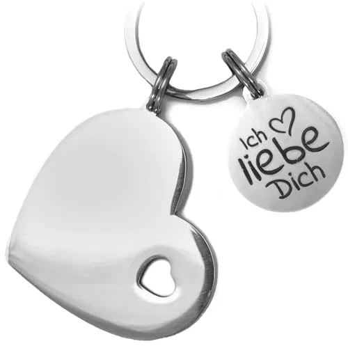 SONNBÄR Schlüsselanhänger aus Edelstahl Ich liebe dich Herz – Geschenk für Partner Freundin Damen Frauen Liebesbeweis Liebesgeschenk I Jahrestag Geburtstag Valentinstag Autoschlüssel Liebesanhänger