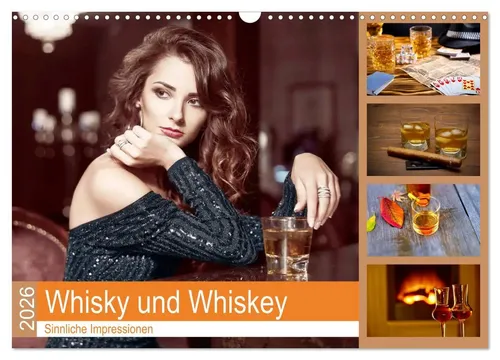 Whisky und Whiskey 2026 - Wandkalender im DIN A3 Format - Hochwertiger Wandkalender für 2026 mit 12 beeindruckenden Whisky-Motiven. Robuste Spiralbindung und umweltfreundliches Papier machen ihn zum idealen Geschenk für Whisky-Liebhaber.