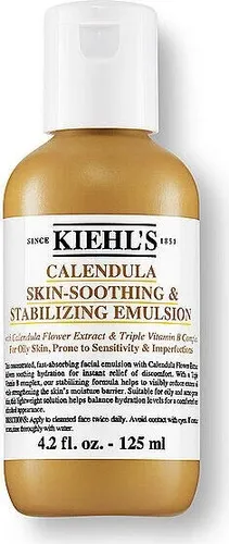 Kiehl's Calendula Skin-Soothing & Stabilizing Emulsion 125 ml - Gesichtsemulsion zur Beruhigung und Stabilisierung der Haut. Angereichert mit Calendula-Extrakt und Vitamin-B-Komplex, ideal zur Reduzierung von Rötungen und Unreinheiten.