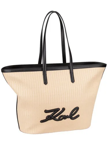 Karl Lagerfeld K/Signature Shopper Damen - Beige B2W30088-425 - Eleganter Shopper aus Polypropylen in natural und black, ideal für den täglichen Gebrauch und modische Akzente.