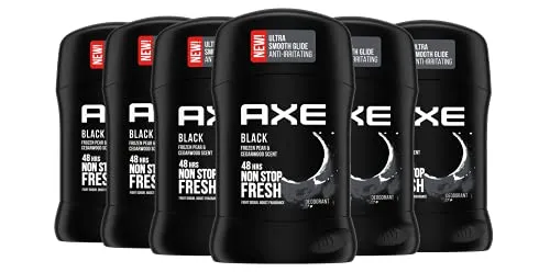 Axe Deo Stick Black – Aluminiumfreies Deodorant für Männer, 50 ml, 6 Stück