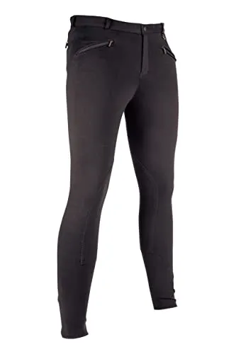 HKM Herren-Reithose -Basic- in schwarz - Bequeme Reithose aus 95% Baumwolle und 5% Elasthan, maschinenwaschbar und ideal für Reiter mit sportlichem Anspruch.