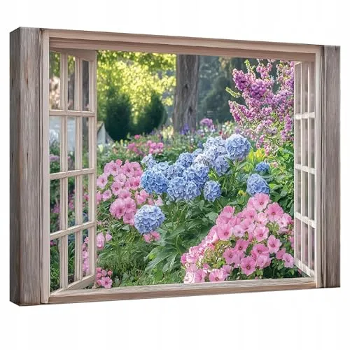 Wallarena Leinwandbild 60x40 cm – Abstrakt & Recyclingholz in pink von Wallarena