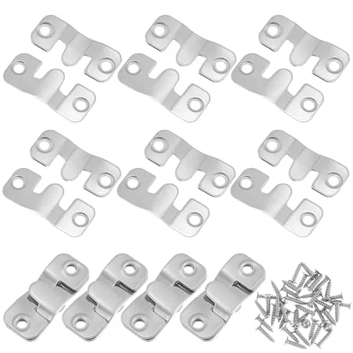 QWORK® 10 Paare Ineinandergreifende Haken Bilderhaken Spiegel Aufhängung Haken Möbelverbinder