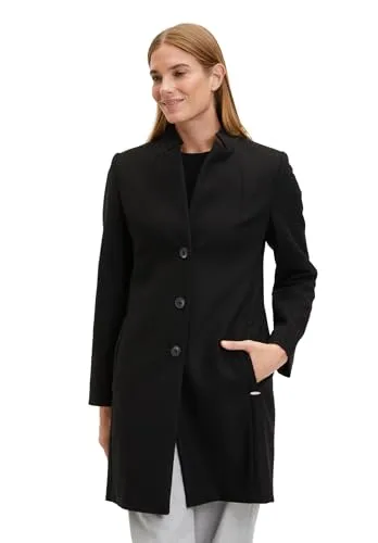 Betty & Co Damen Blazermantel mit Knöpfen 42, Schwarz - Funktionsjacken, leicht taillierter Blazermantel mit elegantem Kragen, ideal für stilvolle Outfits im Alltag.