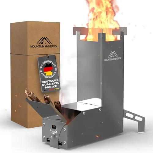 MountainMaverick® Raketenofen [kinderleichte Montage] ConvectionAirflowTechnology kompakt inkl. Tragetasche Campingkocher Campinggrill Outdoor Survival