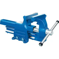 Parallelschraubstock mit Ambossfläche 120mm - Werkstatteinrichtung: Ideal zum Einspannen von Rohren mit Doppeltrapezgewinde für schnelles Arbeiten und einer robusten Ambossfläche für präzise Richt- und Staucharbeiten.
