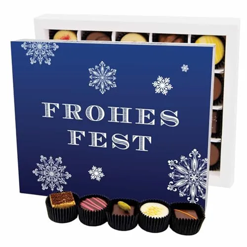 Hallingers Genuss Manufaktur Pralinen Geschenk Weihnachten – ohne Alkohol, handgemacht aus Premium Edelkakao, edle Geschenkbox 