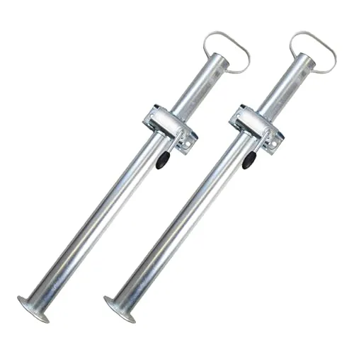 The Drive | 2X Anhänger Stützen mit Klemmhalter für PKW-Anhänger | Stelzfuß | Fallstützen | Anhängerstütze | Länge: 600mm Ø: 48mm