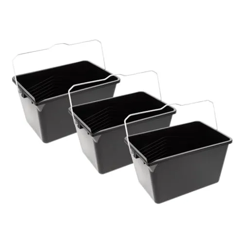 Farbeimer leer mit Ausgießer Skala Eckig Kunststoff Eimer Kübel Behälter 6 Liter 3 Stück