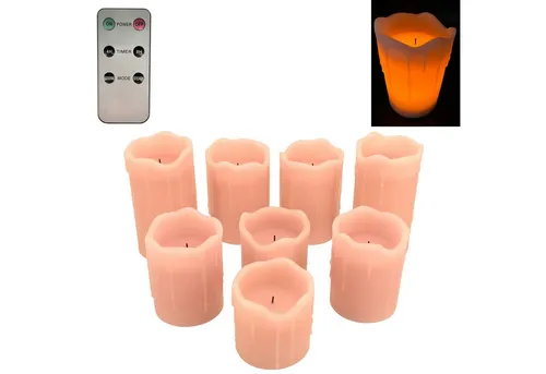 Online-Fuchs LED-Kerzen 8er Set in pink von Online Fuchs