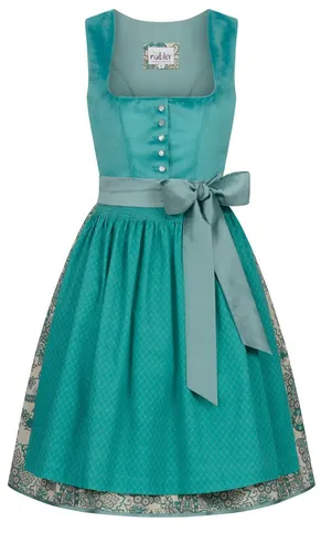 Nübler Trachtenkleid Midi Dirndl Gina in Petrol von Nübler