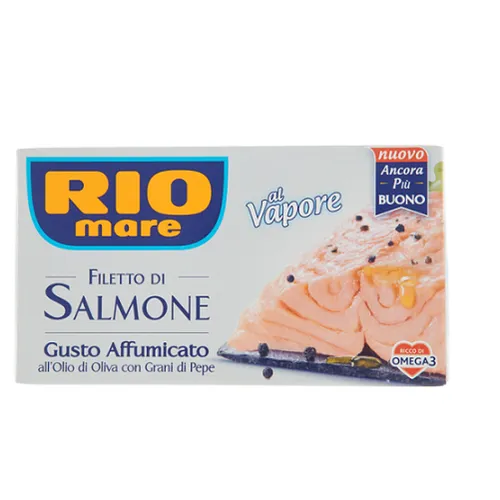 Rio Mare Salmone Affumicato Lachsfilet In Olivenöl mit Pfeffer geräuchert 125g