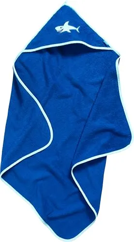 Playshoes Jungen Frottee-Kapuzentuch Hai 340033, 7 - Blau, 100x100cm