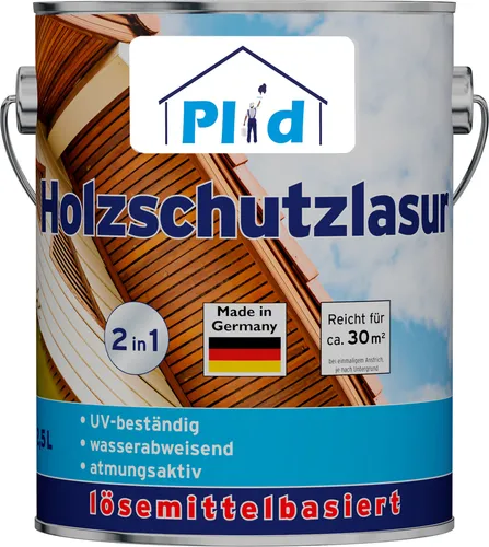 Holzschutzlasur 2,5l Teak - Schnelltrocknend und Spritzerabweisend - Grundierung für Holz mit 30m² Abdeckung, ideal für alle Zimmer. Schnelltrocknend und spritzerabweisend für optimalen Holzschutz.