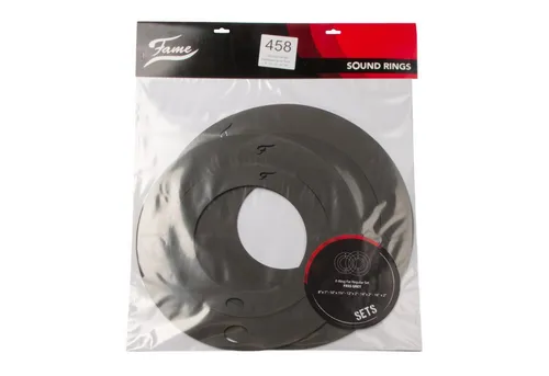 FAME Bass Drum,FRSS-G F-Ring Regular Tom Set Grau 5-teiliges Schaumstoff Dämpfungsringe Set für Drumfelle Kontrollierter Sound Reduzierte Lautstärke Schneller Einsatz Vintage-Sound, Zubehör für Drums, Fell-Zubehör, FRSS-G, Schaumstoff Dämpfungsringe, Drumfelle