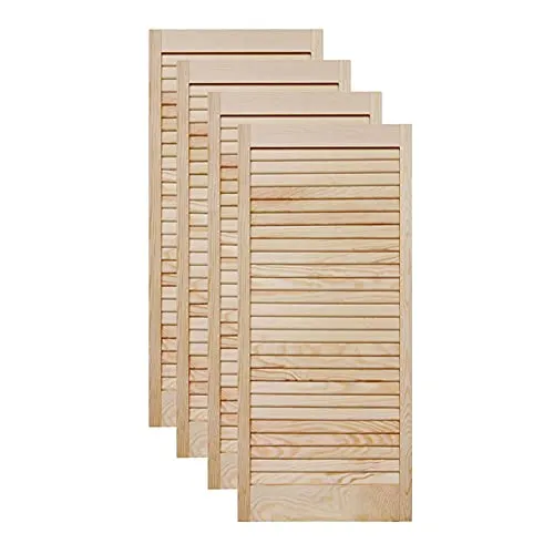 ben+camilla.com Lamellentür Holztür Natur 993 x 394 x 21 mm mit geschlossenen Lamellen für Regale, Schränke, Möbel | Kiefer Holz unbehandelt | Vierer Paket 4-er Pack