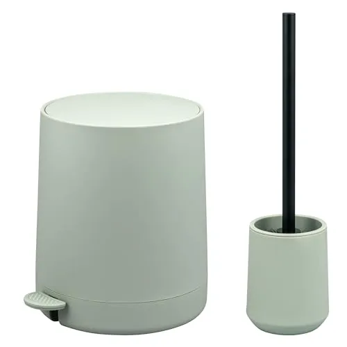 eluno Badaccessoire-Set TESERO 2tlg. Soft-Touch - Elegantes 2-teiliges Bad-Set bestehend aus WC-Garnitur und Kosmetikeimer mit Soft-Touch-Oberfläche. Der praktische Tretmechanismus und die Soft-Close-Funktion bieten Komfort und Hygiene für Ihr Badezimmer.