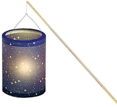 Ursus 6760000 - Laternen Bastelset Sternenhimmel, ca. 20 x 15,3 cm, aus Transparentpapier, ideal für Sankt Martinszüge und Kinderfeste