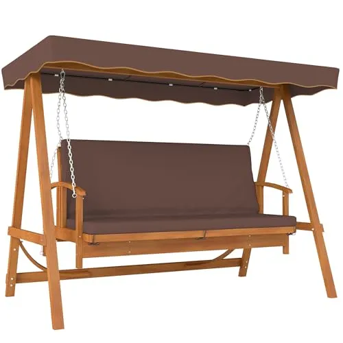 Outsunny Hollywoodschaukel mit Sonnendach und Liegefunktion von Outsunny