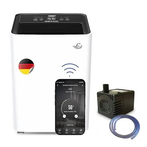 Comedes Demecto 16 eco Wifi Luftentfeuchter - Leise & Effizient - Effizienter Luftentfeuchter mit 16 Litern/Tag, ideal für Wohnräume bis 20m². Mit App-Steuerung und leiser Betriebsweise für optimalen Komfort.