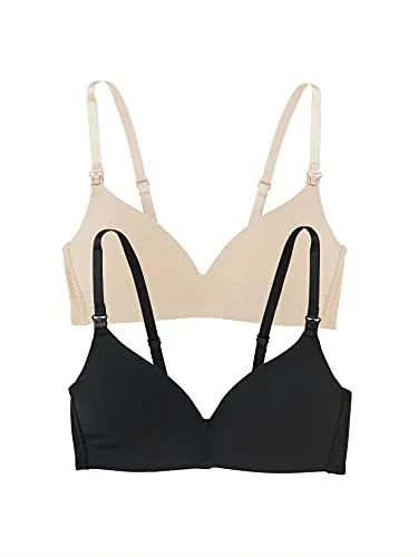 Vertbaudet 2er-Pack Still-BHs aus Mikrofaser – Hellbeige & Schwarz - Komfortabler 2er-Pack mit nahtlosen Cups und praktischer Stillöffnung. Ideal für neue Mütter, bietet optimalen Tragekomfort und einfache Handhabung.