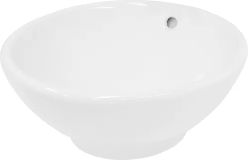 LuxeBath Keramik Aufsatzwaschtisch - Rundes Waschbecken für modernes Badezimmer - Hochwertiges Keramik Waschbecken, Ø 420 mm, ideal für stilvolle Badezimmer und Gäste-WCs. Robust, kratzfest und einfach zu reinigen – für individuelle Gestaltungsmöglichkeiten!