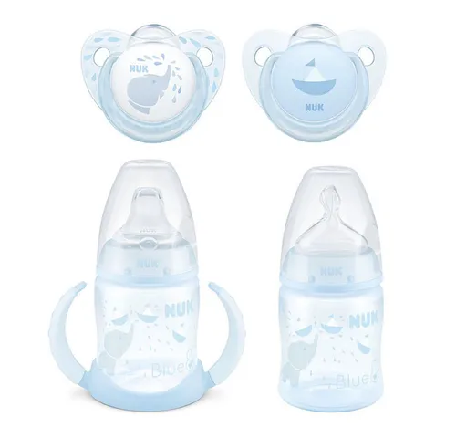 NUK Babyflasche NUK Trinklernflasche und Polypropylen-Flasche und Signature Schnuller