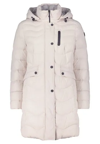 Gil Bret Damen 9360/6210 Jacke - Pearl Vanilla, Größe 44 - Funktionsjacke mit hochwertiger Kunstdaunenfüllung, abnehmbarer Kapuze und 90 cm Gesamtlänge für eine moderne Silhouette – ideal für stilvolle Auftritte bei jedem Anlass.