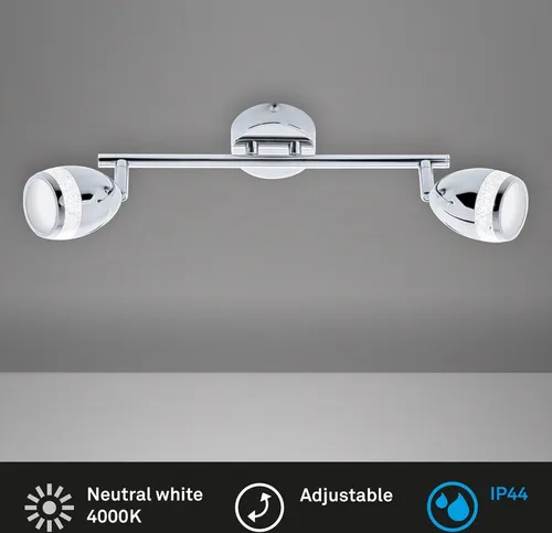 LED Deckenleuchte Badleuchte dreh- & schwenkbar 8W Chrom IP44 Metall Briloner