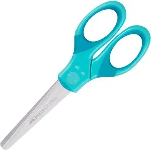 Faber-Castell Kinderschere Grip, 181554, 14cm, für Rechts- und Linkshänder, türkis, ab 4 Jahre