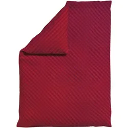 Schlafgut Bettdeckenbezug Woven Satin Fade, 155x220 cm - Hochwertige Satin-Bettwäsche in Rot und Lila mit Farbverlauf, schadstoffgeprüft nach Oeko-Tex® Standard 100, bügelleicht und atmungsaktiv für erholsamen Schlaf.
