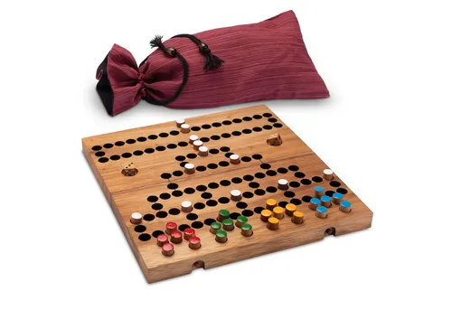 Logoplay Holzspiele Blockade – Würfel- und Strategiespiel für 2–6 Spieler - Gesellschaftsspiel aus nachhaltigem Samena-Holz, klappbar mit Stecksystem für stabilen Spielverlauf und Stauraum. Ideal für spannende Spielabende mit Familie und Freunden, empfohlen ab 6 Jahren.