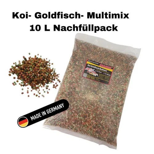 Koi-Goldfisch-Multimix  10 L Nachfüllbeutel und 125 ml Mehlwürmern