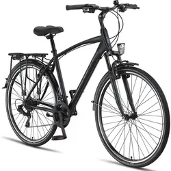 Licorne Bike Trekkingrad Life M-V-ATB - Premium 28 Zoll Fahrrad in Schwarz/Grau - Hochwertiges Trekkingrad mit 28 Zoll Laufrädern, ideal für Ausflüge und den Alltag. StVZO-konform und bis 95 kg belastbar.