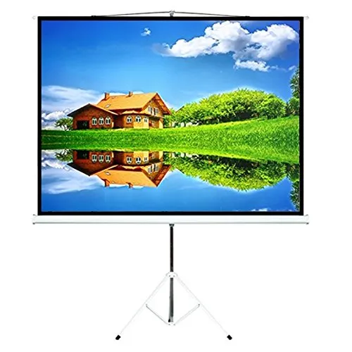 Rollleinwand Mobil 145x110cm - Heimkino Rollo für Full HDTV - Beamer-Leinwände mit 4:3 Bildformat, ideal für Heimkino und Präsentationen. Portables Design mit Ständer, perfekt für Innen- und Außeneinsätze.