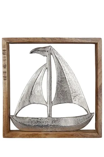GILDE Wanddekoobjekt Maritim, Höhe: cm, Farbe: Natur, Motiv: Schiff