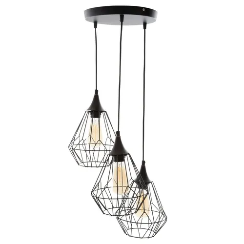 Metall Wandlaterne Loft 3er Set von Atmosphera - Moderne Metall Deckenleuchte im Loft-Design mit 3 Hängeleuchten. Schafft warmes Licht und setzt stilvolle Akzente in Wohnzimmer, Schlafzimmer oder Büro.